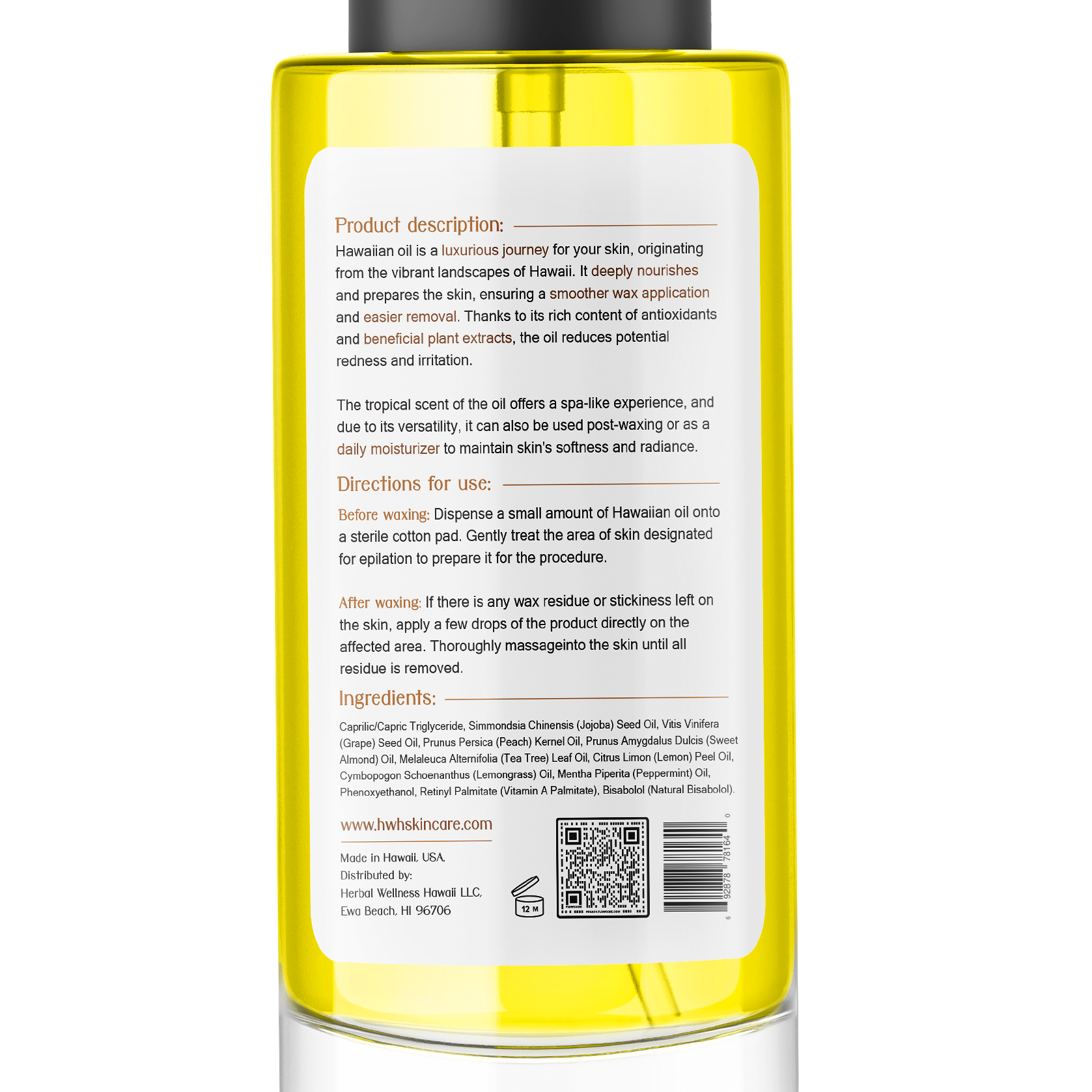 Hawaiian Pre/Post Waxing Oil